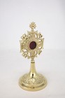 High Polished Brass Ornate Jerusalem Cross Reliquary For Church Or Home 8 In
