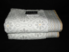 Nicole Miller Bathroom Towel Set Of 4 - Gray Daisy - Bath And Hand Towels Cotton