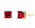Women 925 Sterling Silver Ruby Jewelry Lady Elegant Crystal Ear Stud Earrings