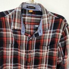 Tailor Vintage Mens Long Sleeve Button Front Shirt Flannel Size Large Plaid