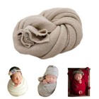 Newborn Photography Props Boys Girls Wrap Baby Photo Soft Knit Blanket Camel