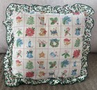 Vtg 10    Pastel Colors Christmas Pillow Nursery Juvenile Cat Bear Drum Bird
