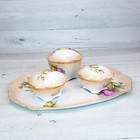 Antique Gesch  tzt Porcelain Dresser Vanity 4pc Set Victorian Floral Tray   Jars