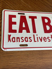 1  Eat Beef Kansas Livestock Association Metal Tag License Plate Ford Chevy Gmc