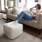Beautiful Boucle Pouf Ottoman Foot Rest - Round Modern Foam Stool