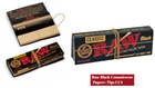 4 Packs Raw Black Connoisseur Rolling Papers 1 1 4   Tips Free Shipping  