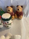 Lot Of 5 Vintage  Salt And Pepper Shakers - Christmas Avon Hallmark  Trees Doves