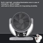 Solar Camping Fan With Led Light - Rechargeable Battery Powered Tent Fan Outdoor