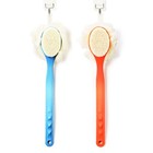 Shower Body Brush With Bristles And Loofah Back Scrubber Bath Mesh Sponge With C