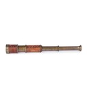 Nautical Vintage Brass   Leather Handheld Functional Telescope With Leather Case