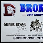 Denver Broncos 35th Anniversary Superbowl History Cachet  rare Mint  - 1994 Fdc