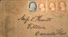 Rare Us   canada Cover Multiple Franking  1     3   X3      Canada West Postal History
