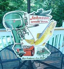 Original 1954 Johnson Sea Horse Outboard Motors Porcelain Die Cut Sign 30  Usa