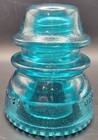 Hemingray No  42 Telephone  Telegraph Glass Insulator Aqua Teal Blue Green