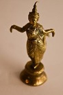 Solid Brass Hindu Goddess Hand Tooled Antique Very Early Stunning