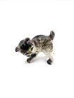 Vintage Grey Cat Kitty Porcelain Figure Ceramic Japan Hand Painted Signed