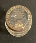Vintage Battleship Prepared Mustard Small Glass Barrel Jar Coin Bank Estate Find