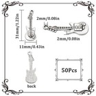 1 Box 50pcs Vintage Guitar Charms Musical Instruments Charms Bulk Small Antiq   