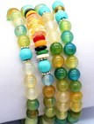 6mm Tibetan Buddhist 108 Multicolor Green Agate Prayer Beads Necklace   Bracelet