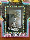 Mexican Day Of The Dead Shadow Box Diorama Ahead With Yoga Skeleton Metal