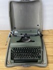 Vintage Olympia De Luxe Typewriter  Pale Green  Made In Germany W  Metal Case 