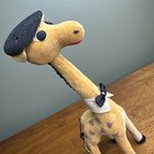 Rare Dream Pet 60   s Giraffe Sawdust Pet With Bow Tie Stuffed Velveteen With Tags
