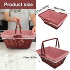 15 Inch Rectangle Willow Basket  Wicker Basket With Double Handle  15x10 6x6    