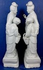Pair Vintage Japanese White Porcelain  mother   Daughter  Figurines
