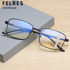 Men Progressive Clear Reading Glasses Square Anti Blue Light Presbyopic Glasses