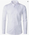 Men s Dress Shirts Long Sleeve Slim Fit Solid Button Down Shirt  b5618 White  44