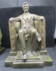 Vintage Circa 1935 Pair Of Heavy Metal Lincoln Memorial Seated Lincoln Bookends