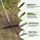 Workpro 65  Bow Rake Adjustable Handle 17 Tine Heavy Duty Metal Head Garden Rake