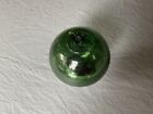 Vintage Japanese Blown Glass Fishing Float Green Buoy Ball 5    Antique