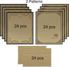Total 72pcs Vintage Design Stationary Paper And Envelope Set - 48 Lined Letter W