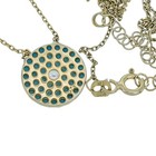 Vintage Sterling Silver Gold Tone Blue Cubic Zirconia Evil Eye Necklace 16-18 