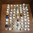 Vtg Lot Of 70 Collectible Sewing Thimbles Wood Brass Pewter Ceramic Cloisonne