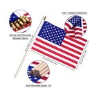 Tegeme 320 Packs Of Small American Flags On Sticks  8 X 12 Inches Mini Handhe   
