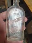 Antique Emboss Glass Bottle 1 1 2 Oz Pure Turpentine The Frank Tea   Spice  Co