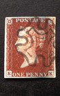Gb Queen Victoria Penny Red Sg 10 Pl 19 Flaws Used Mx 4 Margins Clean Crispy Vf