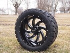 14  Black Golf Cart Wheels   Tires 22x10-14 All Terrain  Ezgo club Car ymh icon