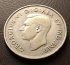  1938 Canada 50 Cents George Vi Silver Half Dollar Coin Fifty Cent