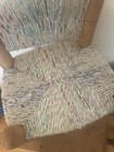 Antique Vintage Wooden Child s Children s Chair W Woven Fabric Seat   Back