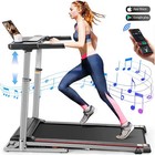 2 5hp Treadmill Machine With Desk Workstation bluetooth Speakers led Monitor    