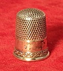 Antique Simon Bros Co Sterling Silver Thimble Size 9 Scrolls   Engraved With  r 