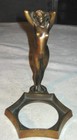 Antique Sign Bronze Nude Lady Art Deco Statue Candle Stick Glass Jar Tray Holder