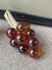 Pair Vintage Mid Century Lucite Grapes Driftwood Amber Yellow Lot Set Of 2 Mcm