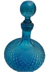 Rare Antique Vintage Empoli Genie Decanter Bottle  Aqua Blue 9    Italy Stamped
