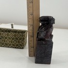 19th Century Foo Dog Chinese Chimera Soap Stone Stamp With Original Case