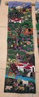3 Vintage Peruvian Arpillera Handmade Folk Art Farm Village Scene Tapestries 3d