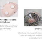 Ceramic Pig Piggy Bank For Adults Must Break To Open girls Coin Bank For Boys   